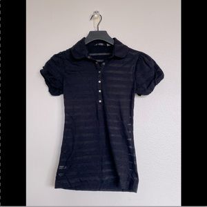 Mango Sheer Striped Polo